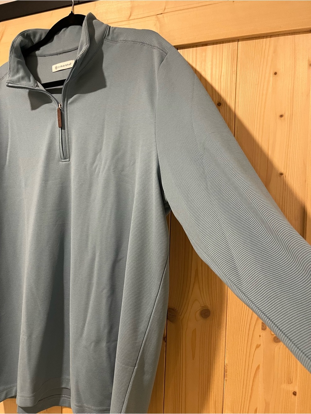 Cubavera Light Blue Ribbed Zip-Front Pullover XL - Picture 4 of 8